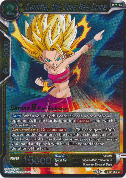 Caulifla, the Time Has Come (BT9-062) [Universal Onslaught Prerelease Promos] | Enigma On Main