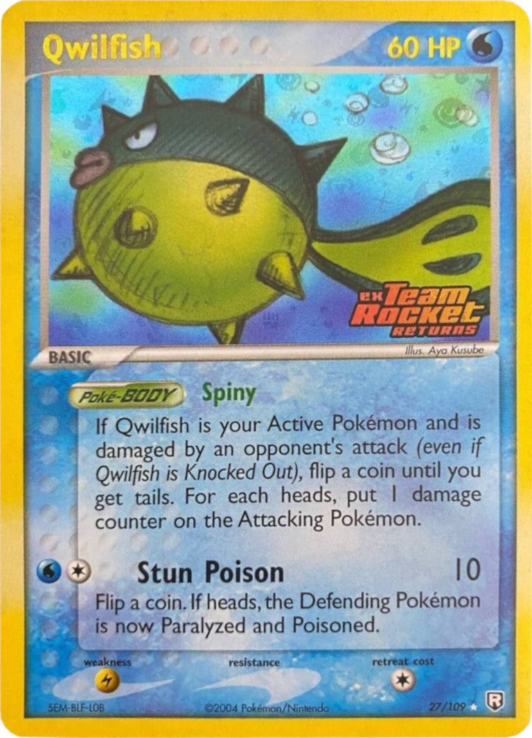 Qwilfish (27/109) (Stamped) [EX: Team Rocket Returns] | Enigma On Main