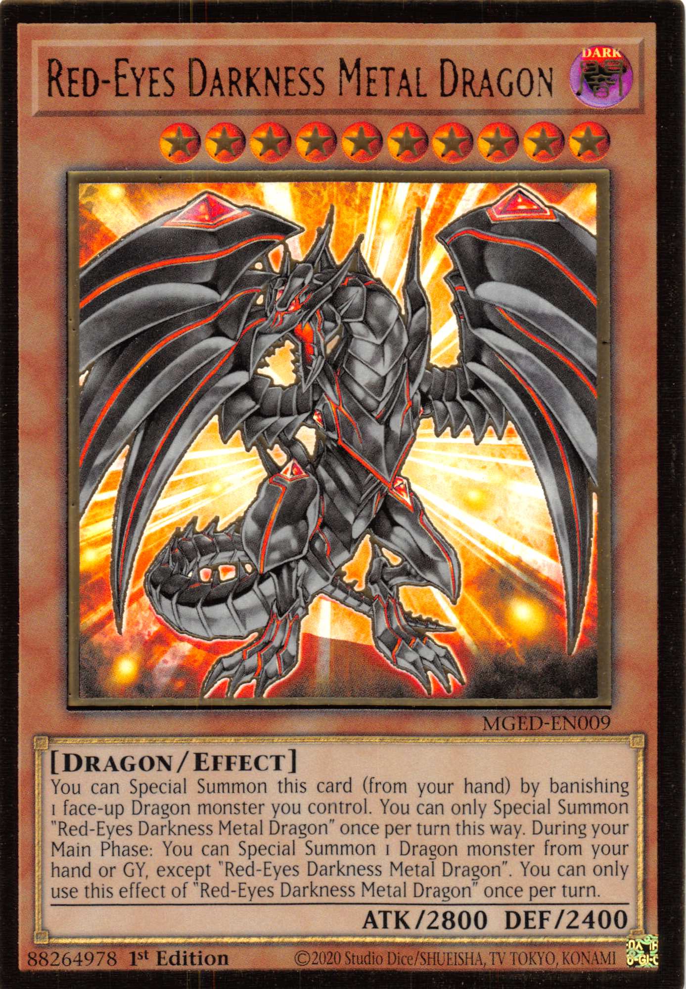 Red-Eyes Darkness Metal Dragon [MGED-EN009] Gold Rare | Enigma On Main