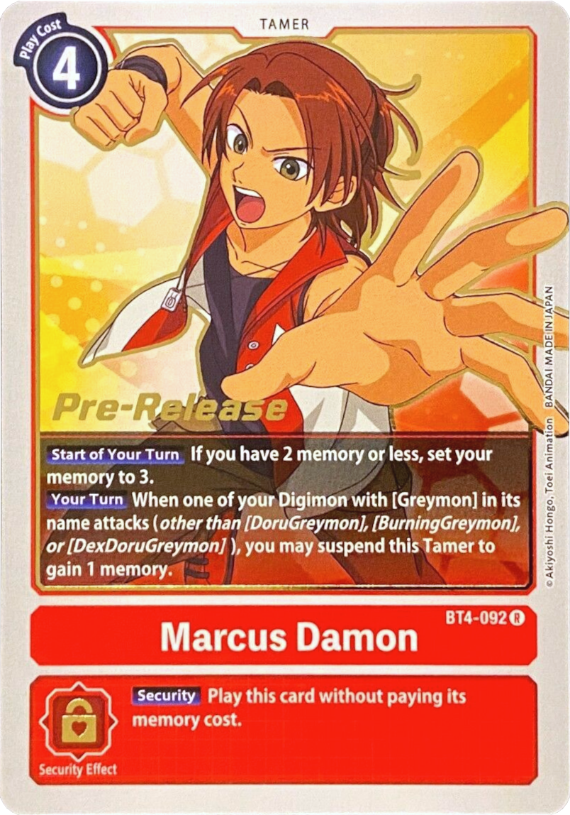 Marcus Damon [BT4-092] [Great Legend Pre-Release Promos] | Enigma On Main