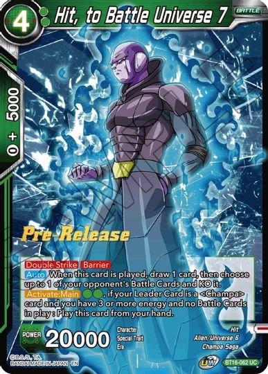 Hit, to Battle Universe 7 (BT16-062) [Realm of the Gods Prerelease Promos] | Enigma On Main