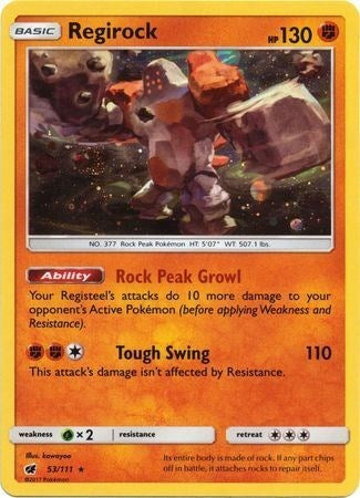 Regirock (53/111) (Cosmos Holo) [Sun & Moon: Crimson Invasion] | Enigma On Main