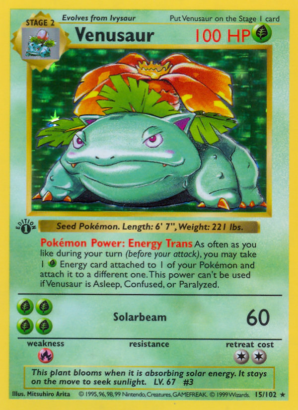 Venusaur (15/102) (Shadowless) [Base Set 1st Edition] | Enigma On Main