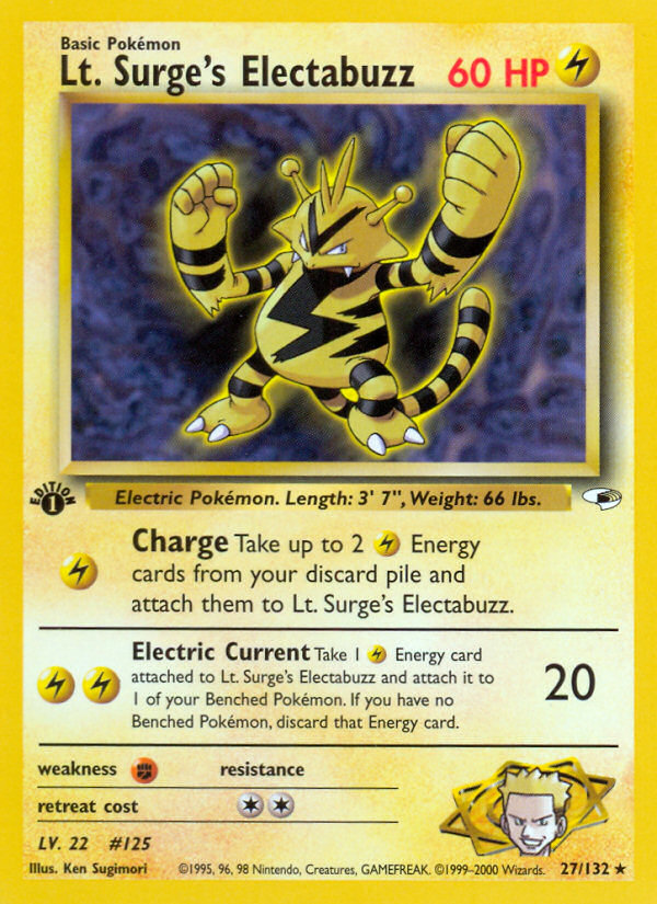 Lt. Surge's Electabuzz (27/132) [Gym Heroes 1st Edition] | Enigma On Main