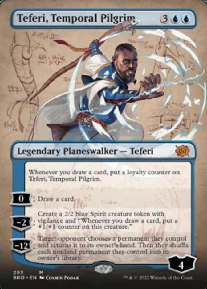 Teferi, Temporal Pilgrim (Borderless Alternate Art) [The Brothers' War] | Enigma On Main