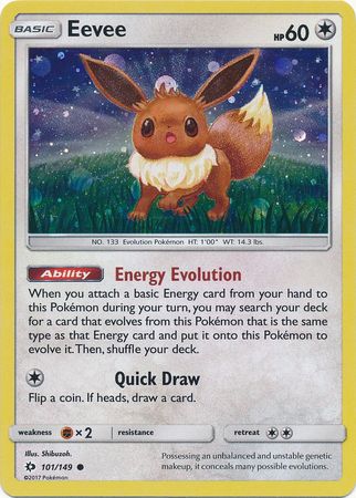 Eevee (101/149) (Cosmos Holo) [Sun & Moon: Base Set] | Enigma On Main