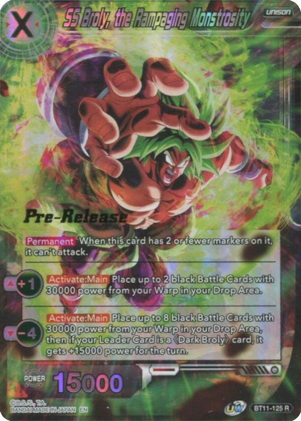 SS Broly, the Rampaging Monstrosity (BT11-125) [Vermilion Bloodline Prerelease Promos] | Enigma On Main