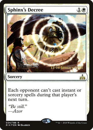 Sphinx's Decree [Rivals of Ixalan Promos] | Enigma On Main