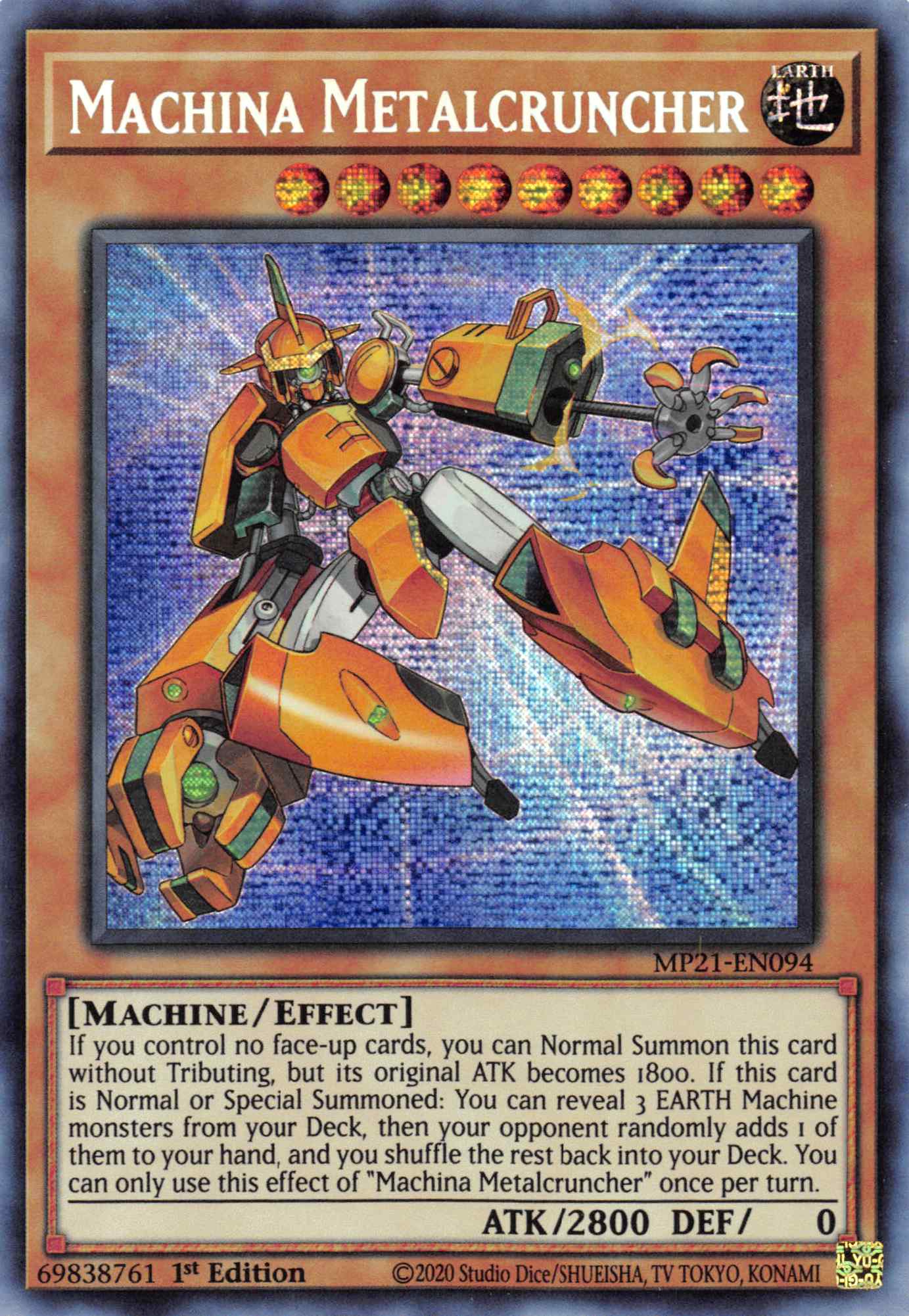 Machina Metalcruncher [MP21-EN094] Prismatic Secret Rare | Enigma On Main