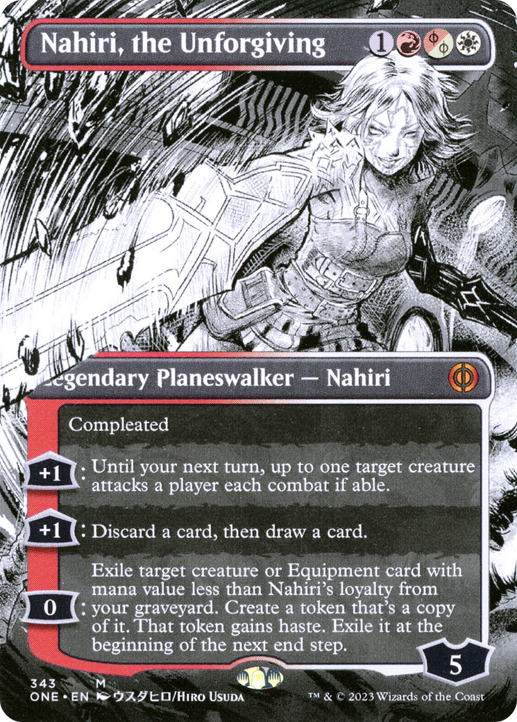 Nahiri, the Unforgiving (Borderless Manga) [Phyrexia: All Will Be One] | Enigma On Main