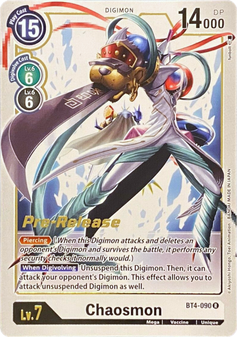 Chaosmon [BT4-090] [Great Legend Pre-Release Promos] | Enigma On Main