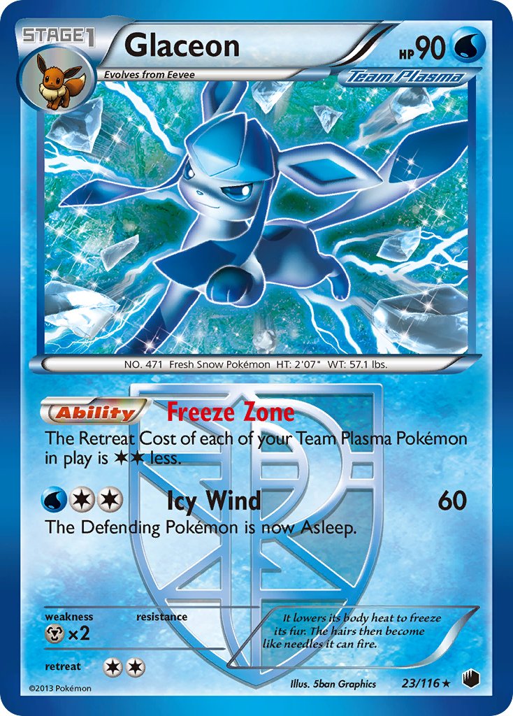 Glaceon (23/116) (Theme Deck Exclusive) [Black & White: Plasma Freeze] | Enigma On Main