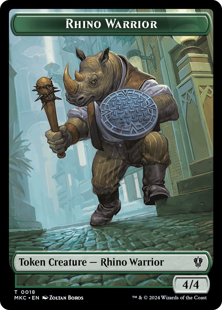 Thopter // Rhino Warrior Double-Sided Token [Murders at Karlov Manor Commander Tokens] | Enigma On Main