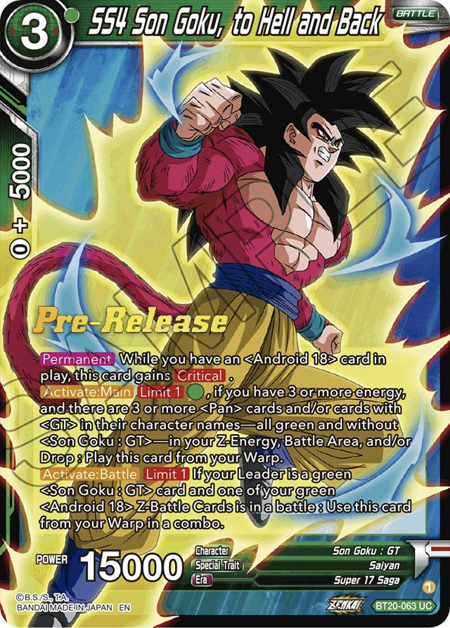 SS4 Son Goku, to Hell and Back (BT20-063) [Power Absorbed Prerelease Promos] | Enigma On Main