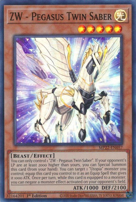 ZW - Pegasus Twin Saber [MP22-EN057] Super Rare | Enigma On Main