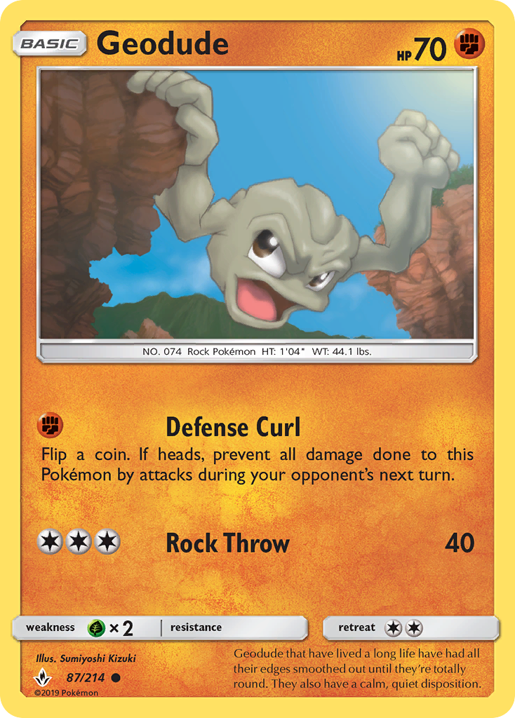 Geodude (87/214) [Sun & Moon: Unbroken Bonds] | Enigma On Main