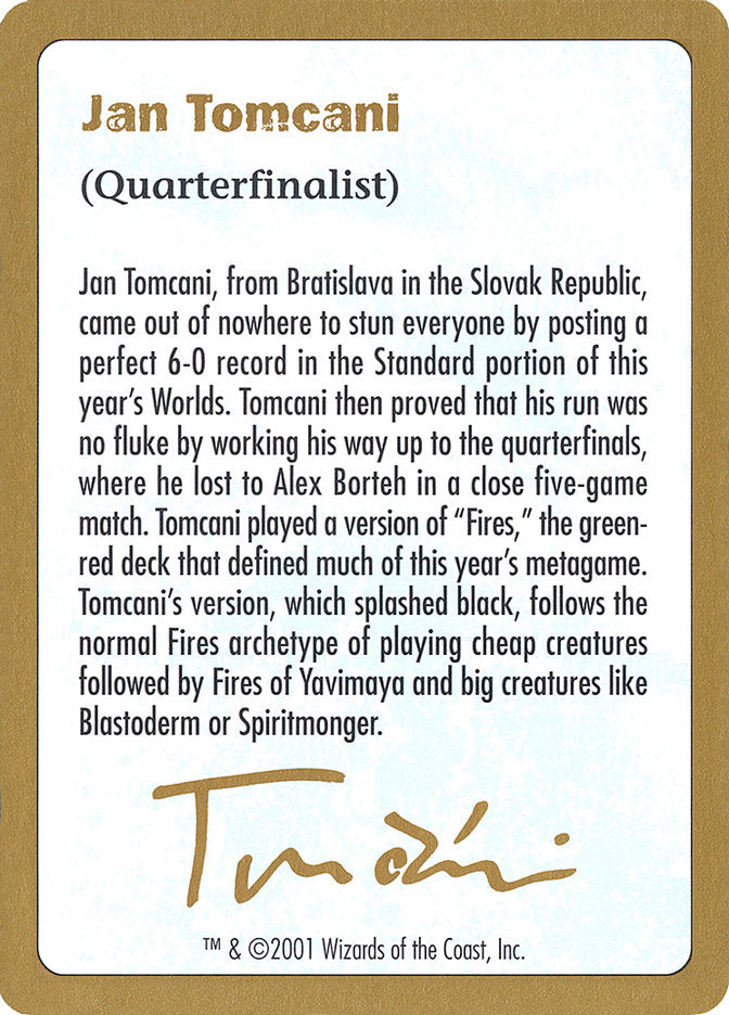 Jan Tomcani Bio [World Championship Decks 2001] | Enigma On Main