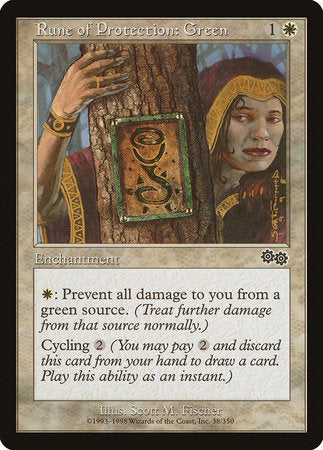 Rune of Protection: Green [Urza's Saga] | Enigma On Main