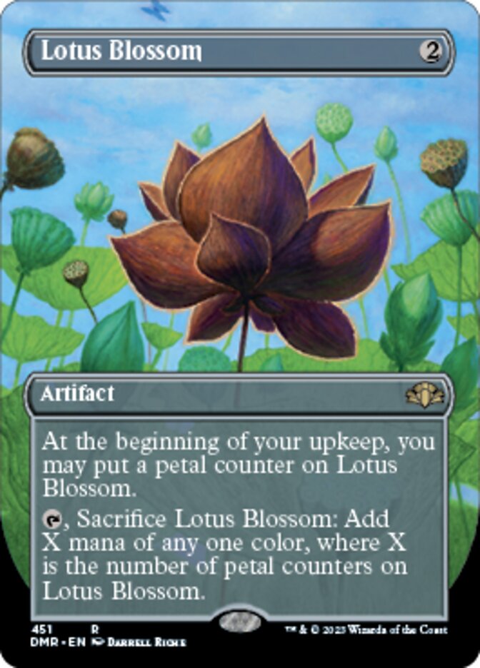 Lotus Blossom (Borderless Alternate Art) [Dominaria Remastered] | Enigma On Main