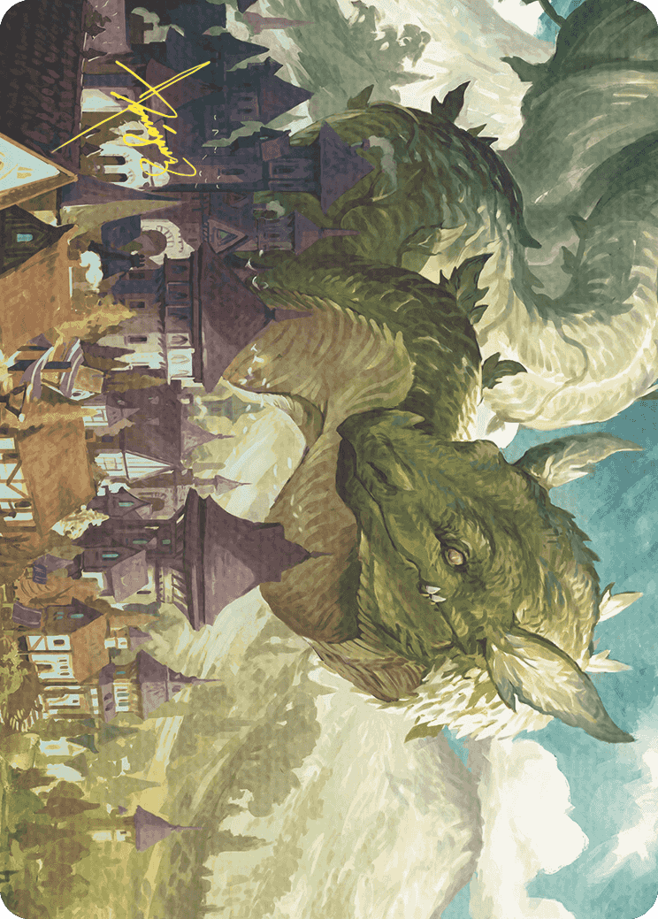 Beanstalk Wurm Art Card (Gold-Stamped Signature) [Wilds of Eldraine Art Series] | Enigma On Main