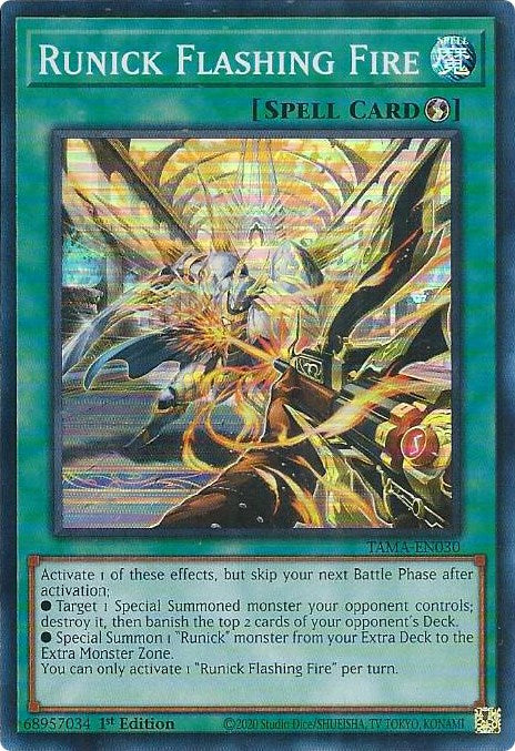 Runick Flashing Fire [TAMA-EN030] Super Rare | Enigma On Main