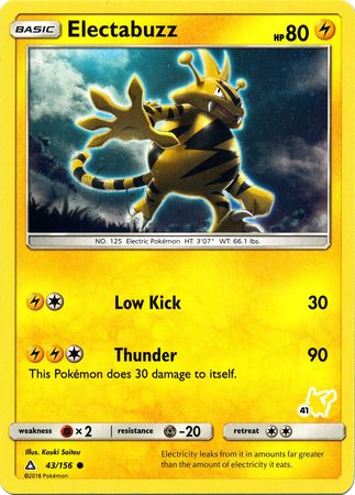 Electabuzz (43/156) (Pikachu Stamp #41) [Battle Academy 2020] | Enigma On Main