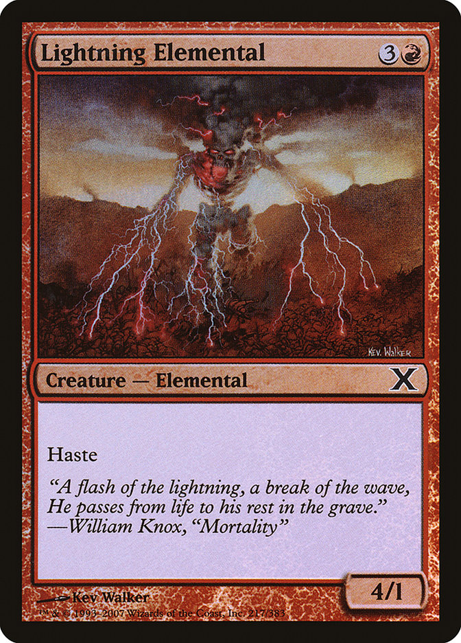 Lightning Elemental (Premium Foil) [Tenth Edition] | Enigma On Main