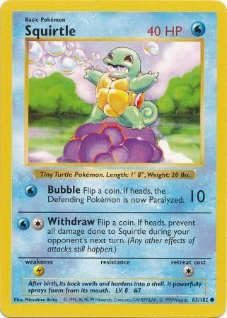 Squirtle (63/102) [Base Set Shadowless Unlimited] | Enigma On Main