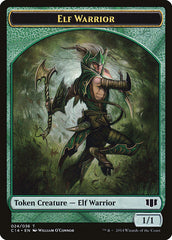 Elephant // Elf Warrior Double-sided Token [Commander 2014 Tokens] | Enigma On Main