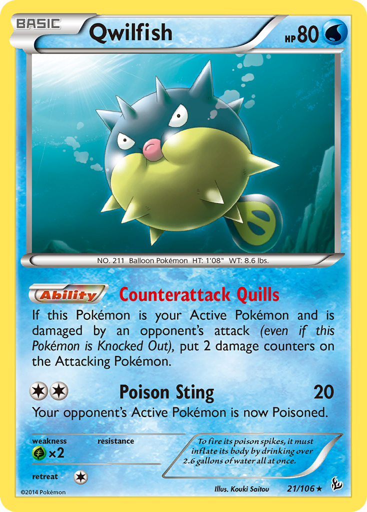 Qwilfish (21/106) [XY: Flashfire] | Enigma On Main