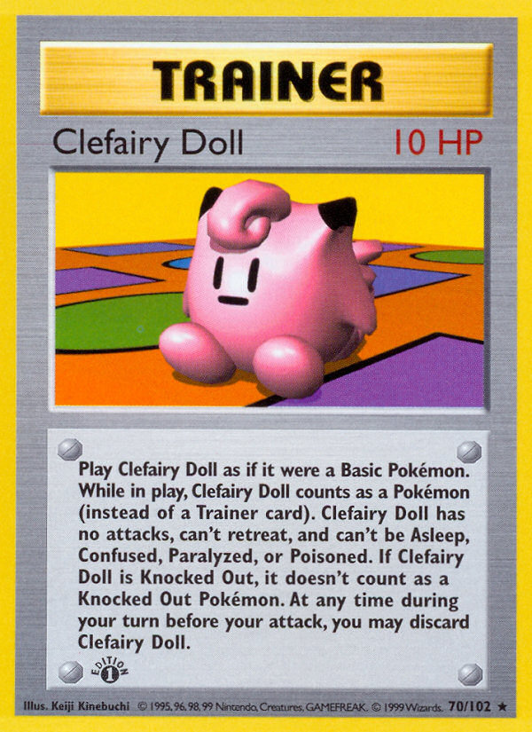 Clefairy Doll (70/102) (Shadowless) [Base Set 1st Edition] | Enigma On Main