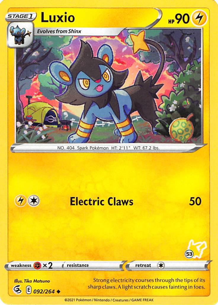 Luxio (092/264) (Pikachu Stamp #53) [Battle Academy 2022] | Enigma On Main