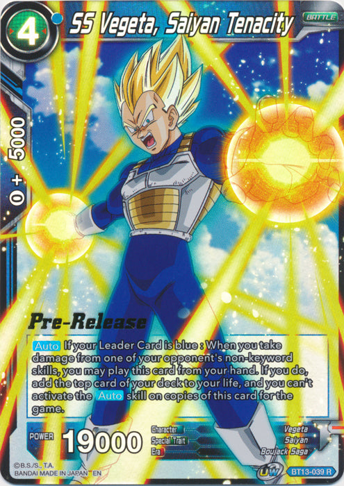 SS Vegeta, Saiyan Tenacity (BT13-039) [Supreme Rivalry Prerelease Promos] | Enigma On Main