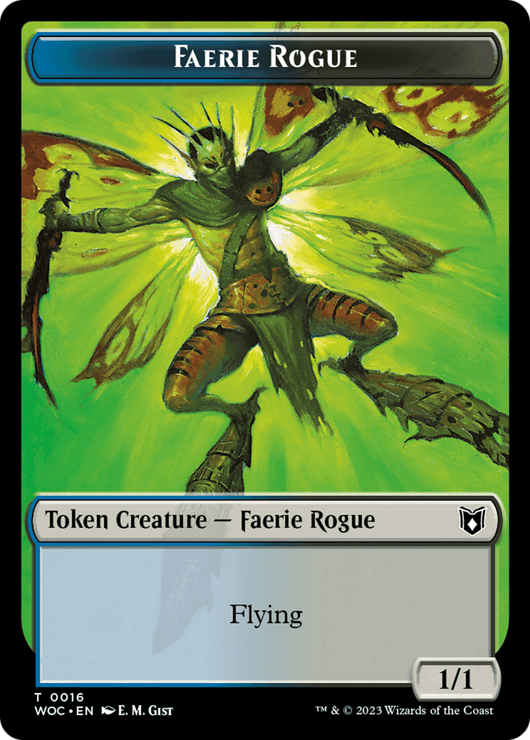 Faerie Rogue // Faerie (0016) Double-Sided Token [Wilds of Eldraine Commander Tokens] | Enigma On Main