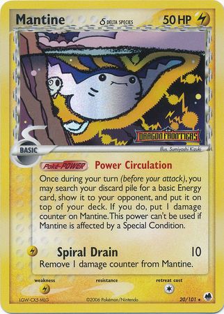 Mantine (20/101) (Delta Species) (Stamped) [EX: Dragon Frontiers] | Enigma On Main