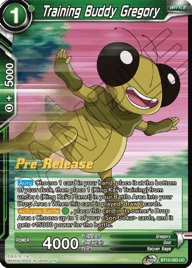 Training Buddy Gregory (BT15-083) [Saiyan Showdown Prerelease Promos] | Enigma On Main