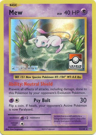 Mew (53/108) (League Promo 2nd Place) [XY: Evolutions] | Enigma On Main