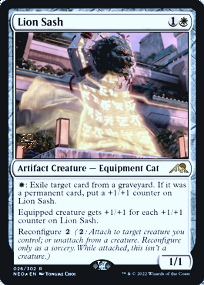 Lion Sash [Kamigawa: Neon Dynasty Prerelease Promos] | Enigma On Main