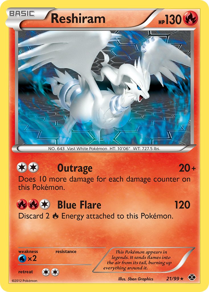 Reshiram (21/99) (Theme Deck Exclusive) [Black & White: Next Destinies] | Enigma On Main