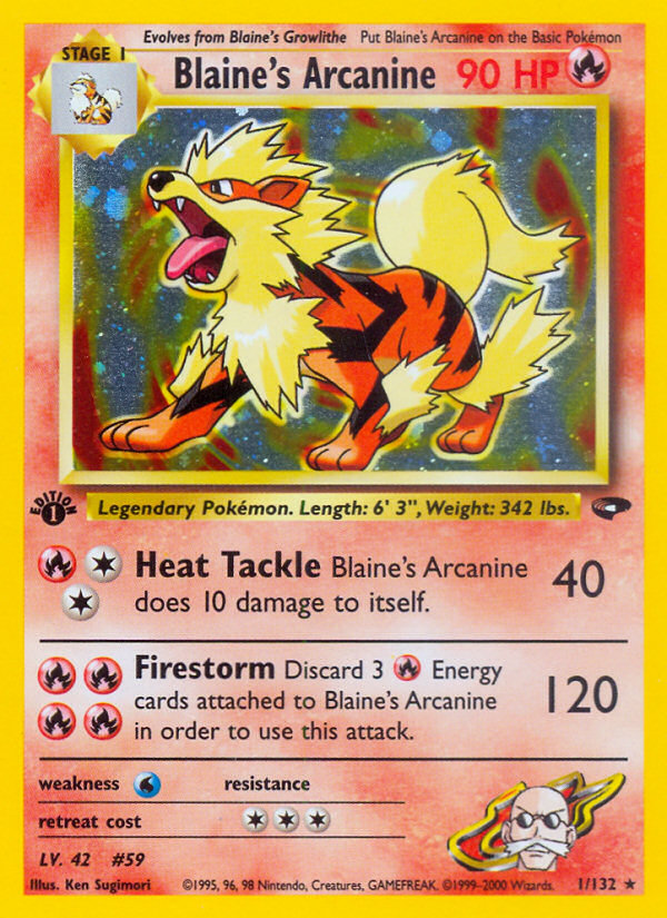 Blaine's Arcanine (1/132) [Gym Challenge 1st Edition] | Enigma On Main