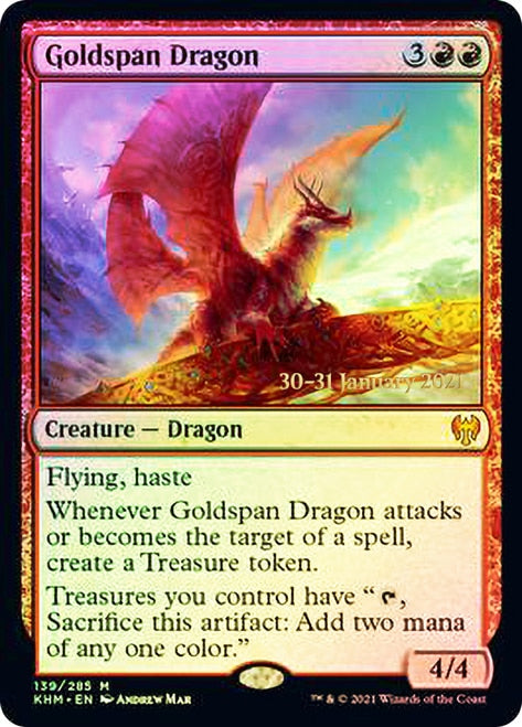 Goldspan Dragon  [Kaldheim Prerelease Promos] | Enigma On Main