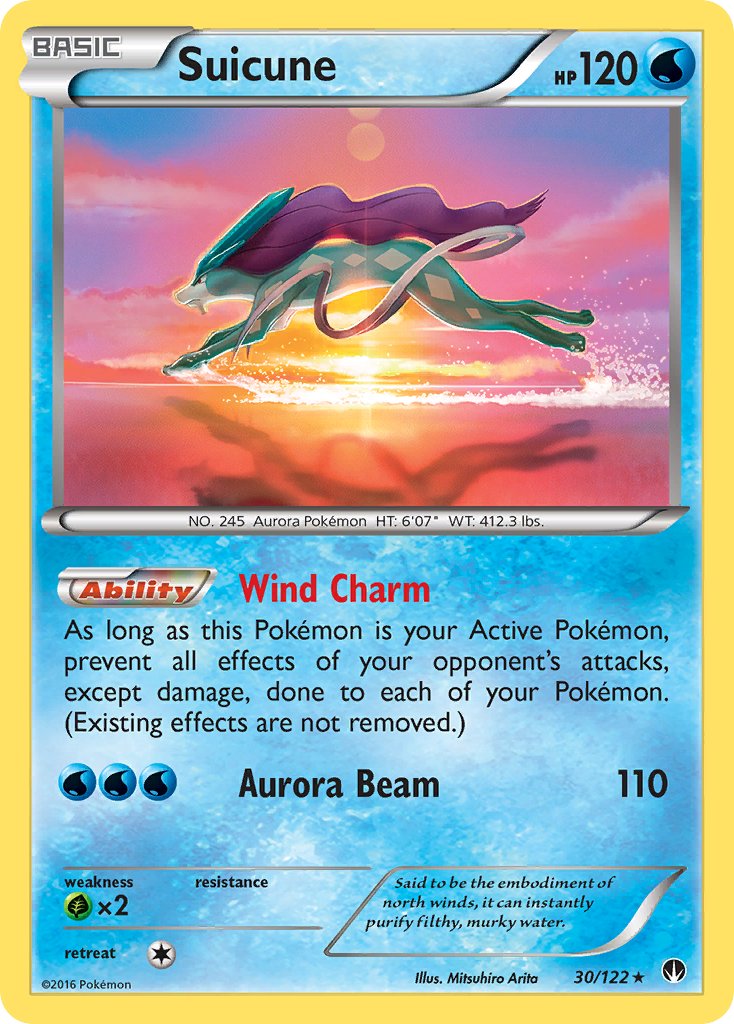 Suicune (30/122) (Cosmos Holo) (Blister Exclusive) [XY: BREAKpoint] | Enigma On Main