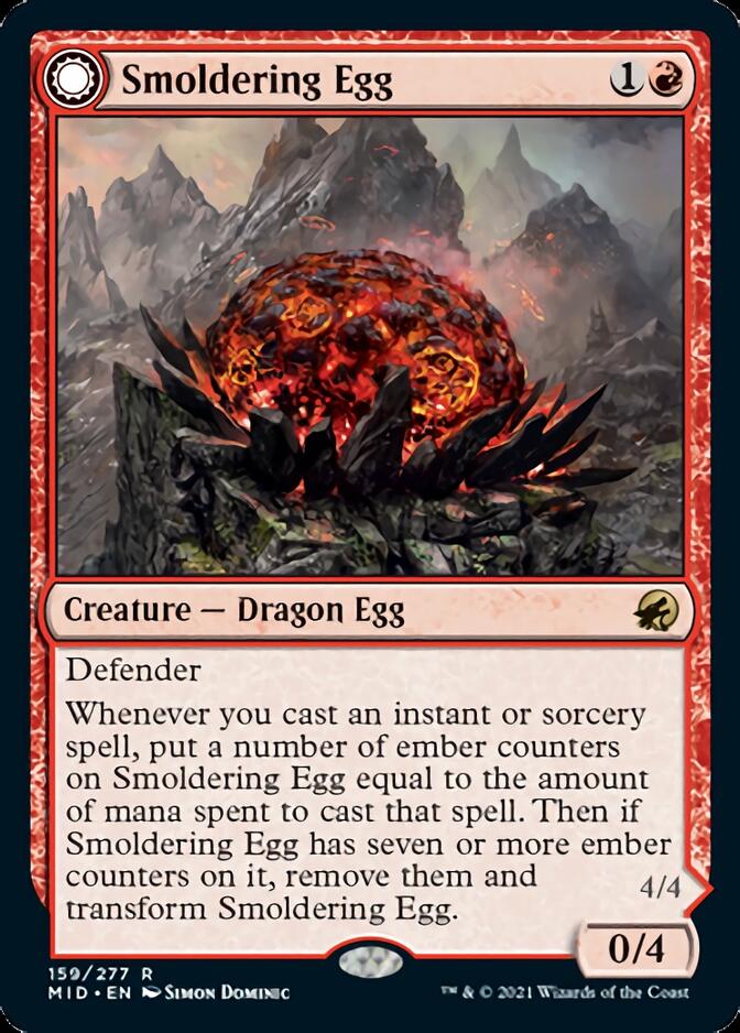 Smoldering Egg // Ashmouth Dragon [Innistrad: Midnight Hunt] | Enigma On Main