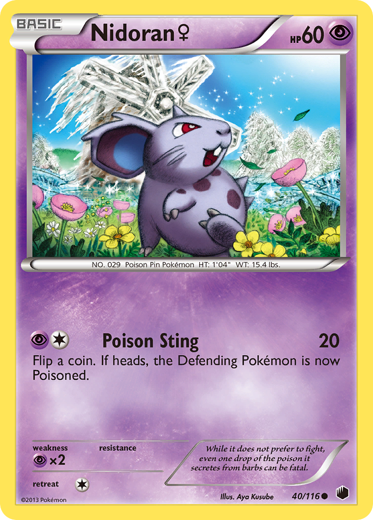 Nidoran (40/116) (Female) [Black & White: Plasma Freeze] | Enigma On Main