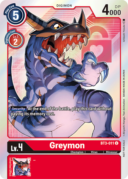 Greymon [BT3-011] (Buy-A-Box Promo) [Release Special Booster Ver.1.5 Promos] | Enigma On Main