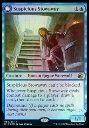 Suspicious Stowaway // Seafaring Werewolf [Innistrad: Midnight Hunt Prerelease Promos] | Enigma On Main