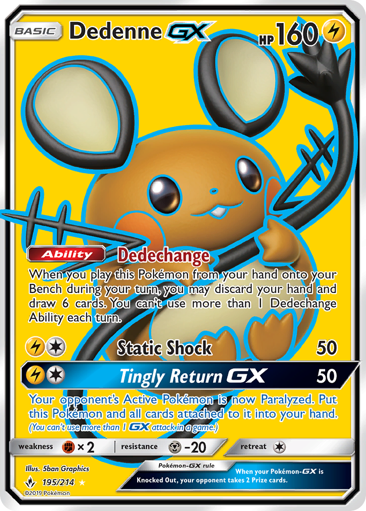 Dedenne GX (195/214) [Sun & Moon: Unbroken Bonds] | Enigma On Main