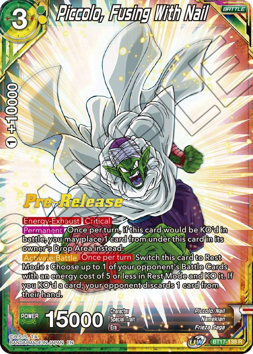 Piccolo, Fusing With Nail (BT17-139) [Ultimate Squad Prerelease Promos] | Enigma On Main