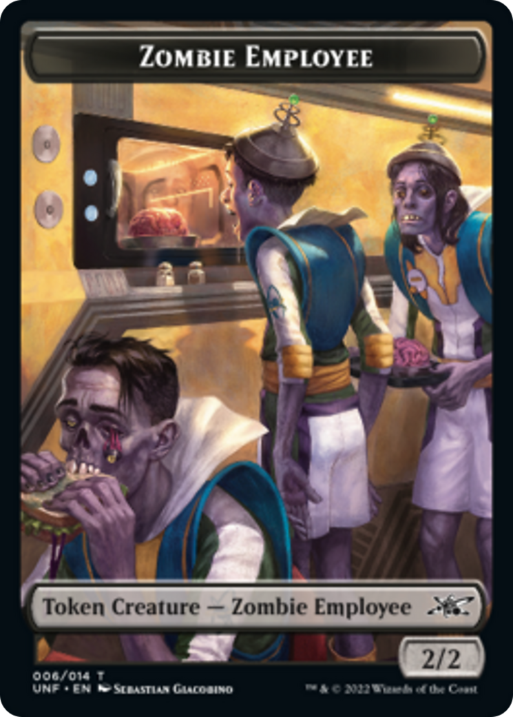 Zombie Employee // Treasure (013) Double-sided Token [Unfinity Tokens] | Enigma On Main