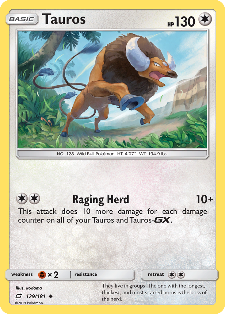 Tauros (129/181) [Sun & Moon: Team Up] | Enigma On Main